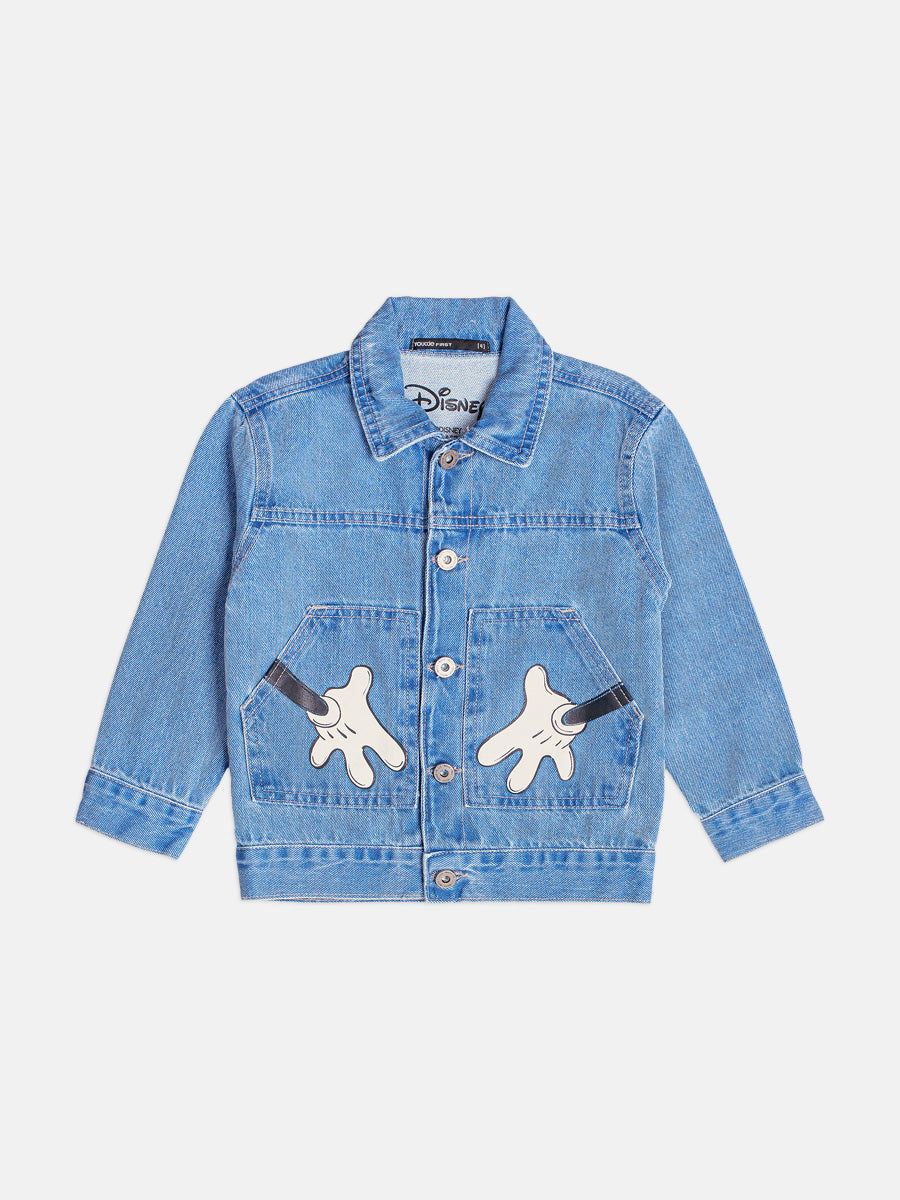 Jaqueta Jeans Com Bolso Disney Youccie