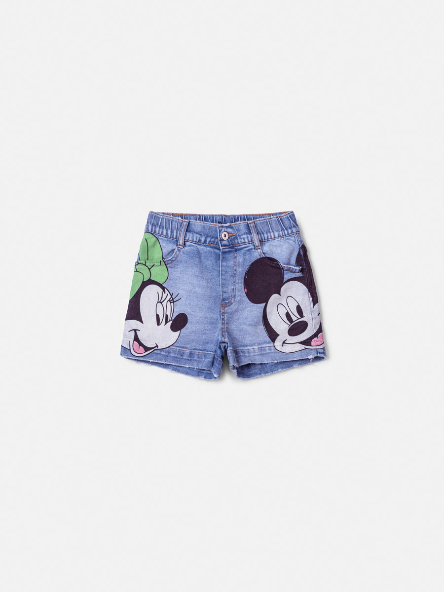 Short Jeans do Mickey e Minnie Mouse Anime