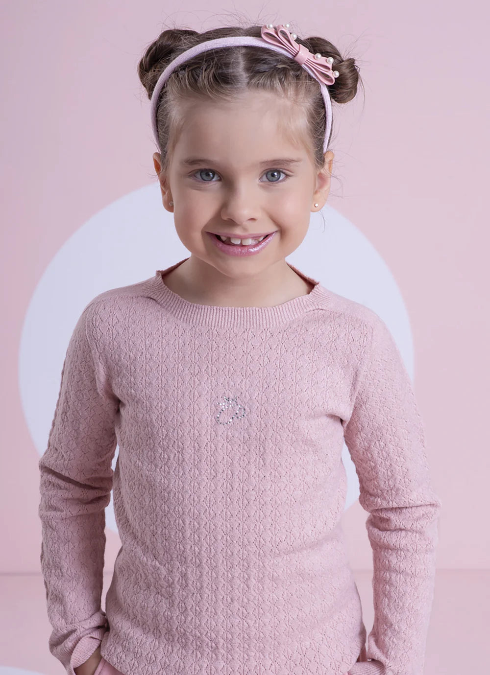 Blusa Tricot Sem Costura Rendada Cottonflex Rosa Dolce Pituchinhus
