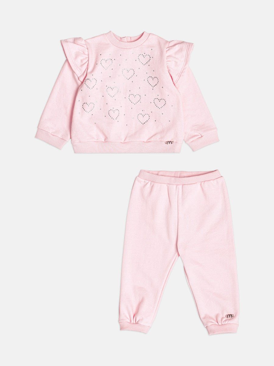 Conjunto Casaco e Calca Rosa Soft Momi