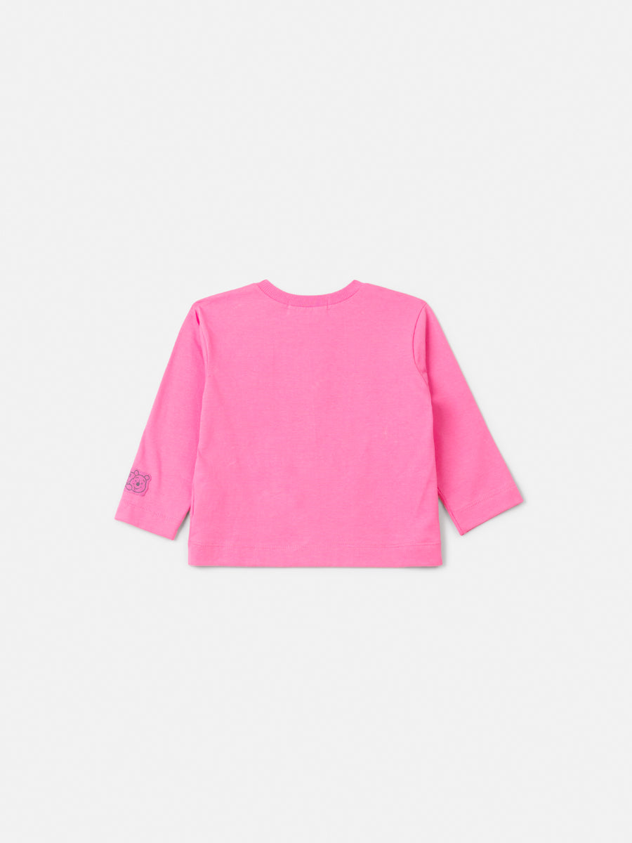 T-Shirt Manga Longa Pooh e Leitao Rosa Cherry/Donut Animê