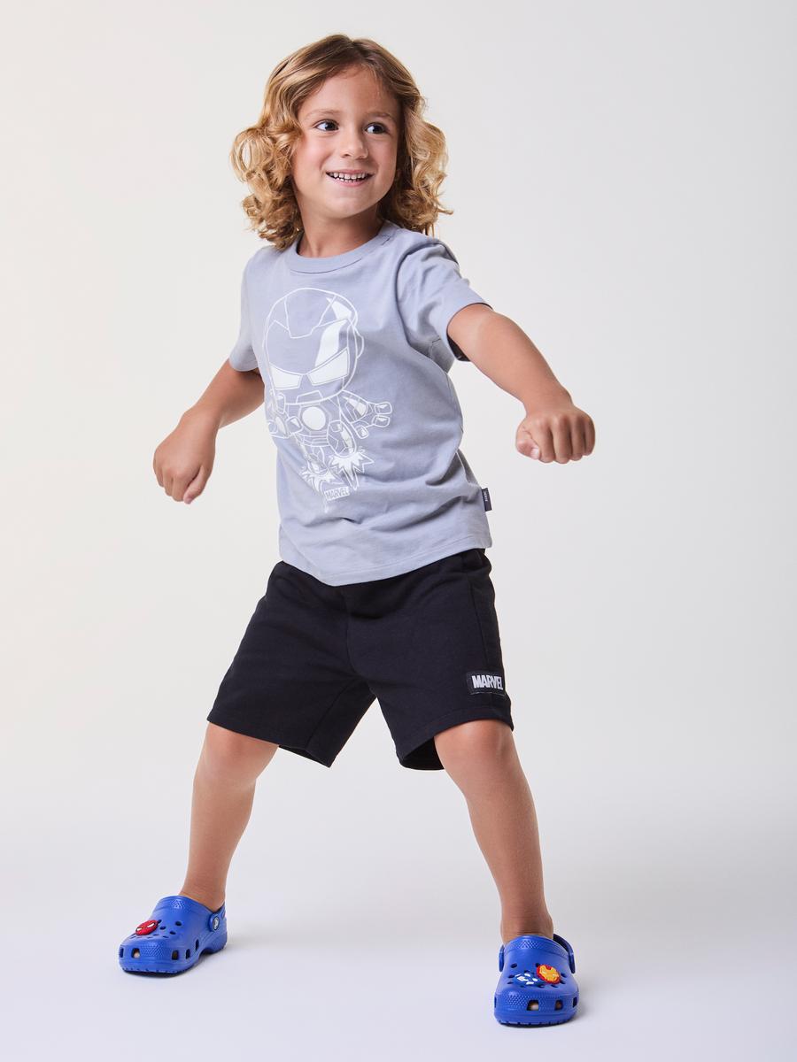 Conjunto T-Shirt e Bermuda Cinza Homem de Ferro Bimbi