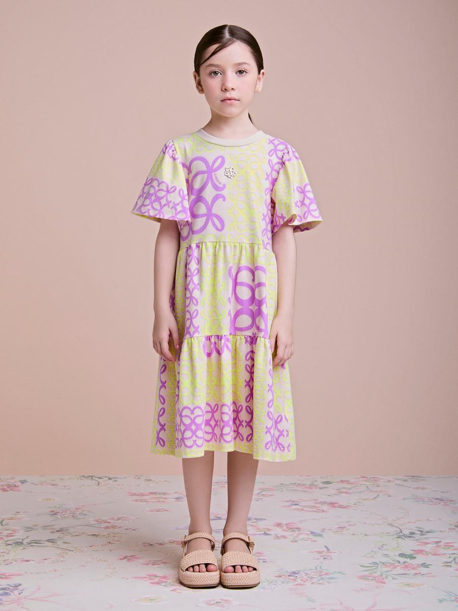 Vestido Infantil com Estampa de Rococós Anime