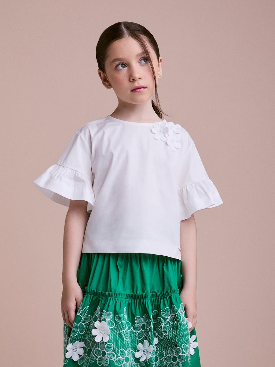Conjunto Blusa e Saia Flores Verde Anime