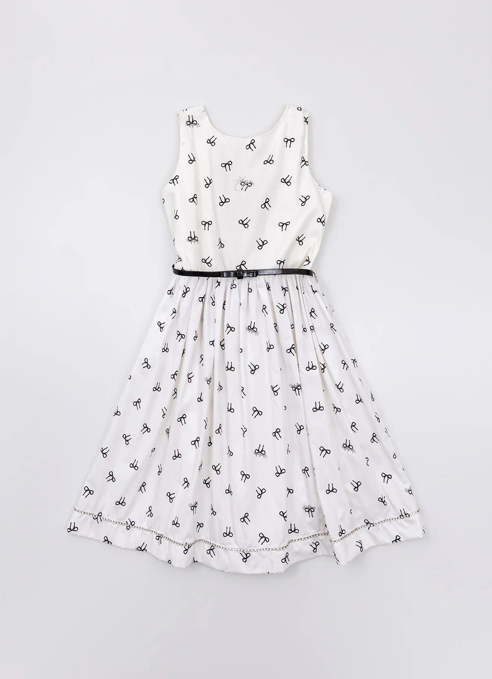 Vestido Algodão Estampa Laçinhos Maxi Laço Costas Pituchinhus