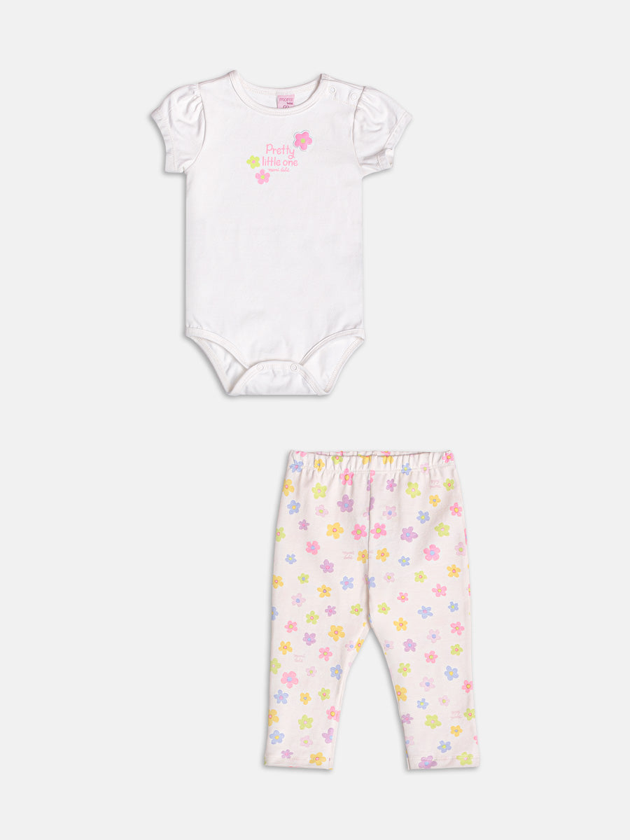 Conjunto Body e Calça Florzinhas Momi