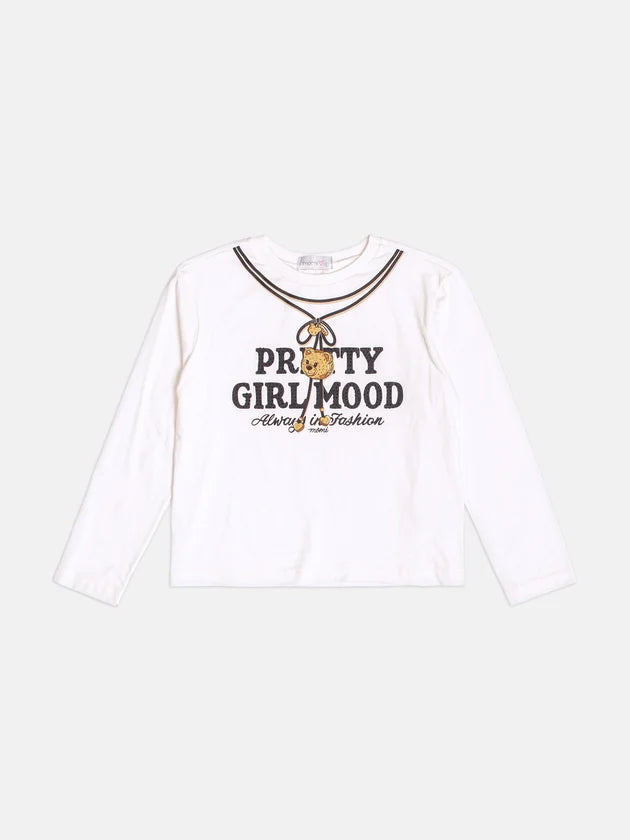 Blusa Manga Longa Urso Com Strass Perola Momi
