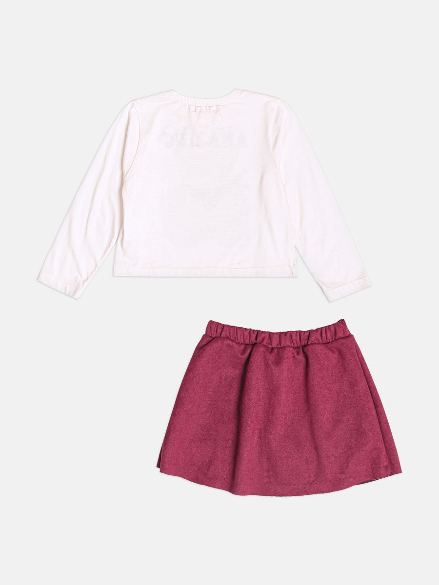 Conjunto Blusa Manga Longa Saia Perola Momi