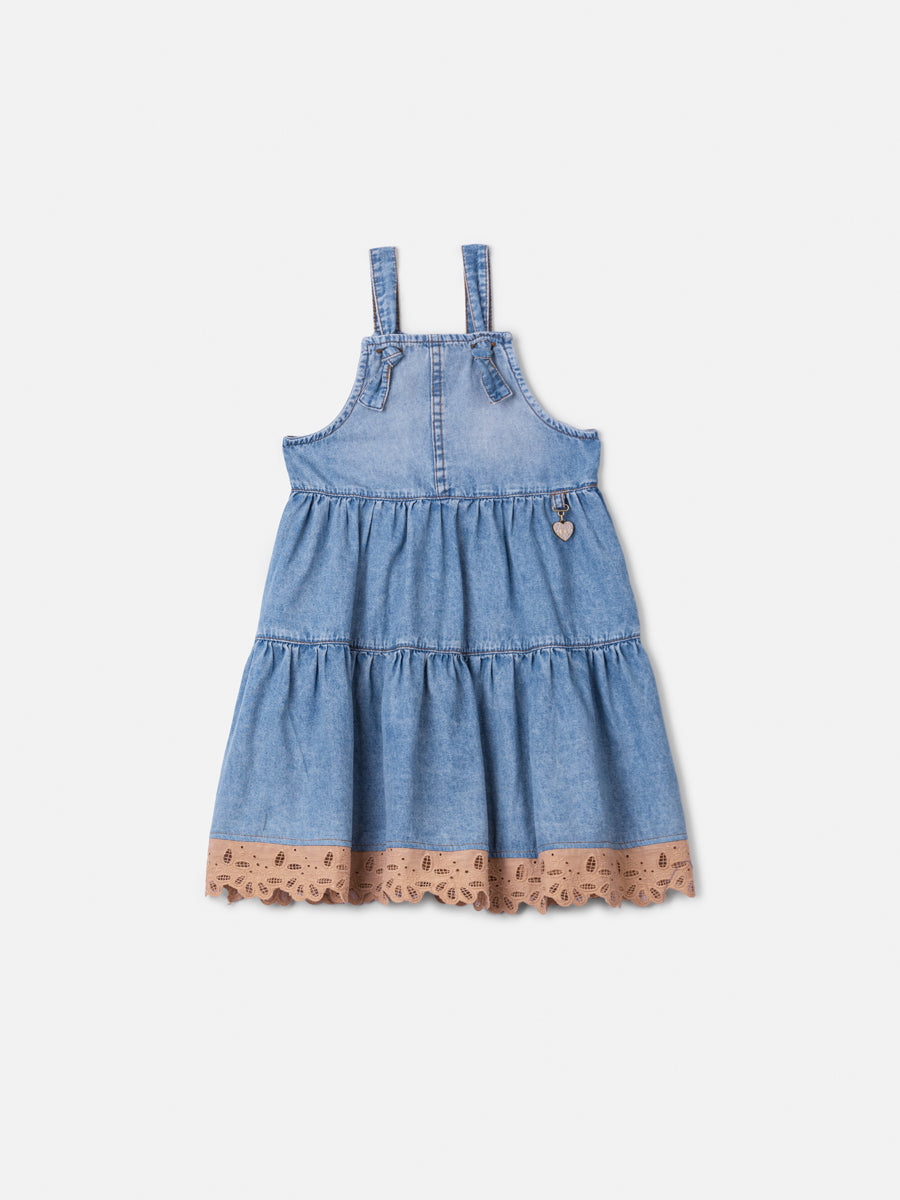 Salopete Jeans Com Renda Animê