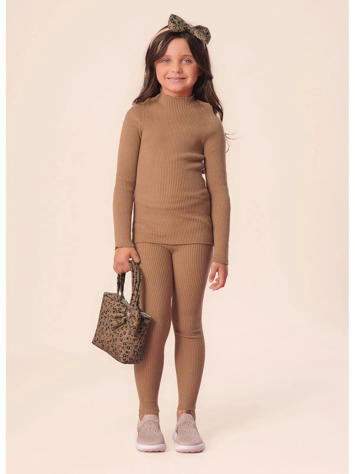 Legging Tricot Canelada Sem Costura Amarelo Queimado