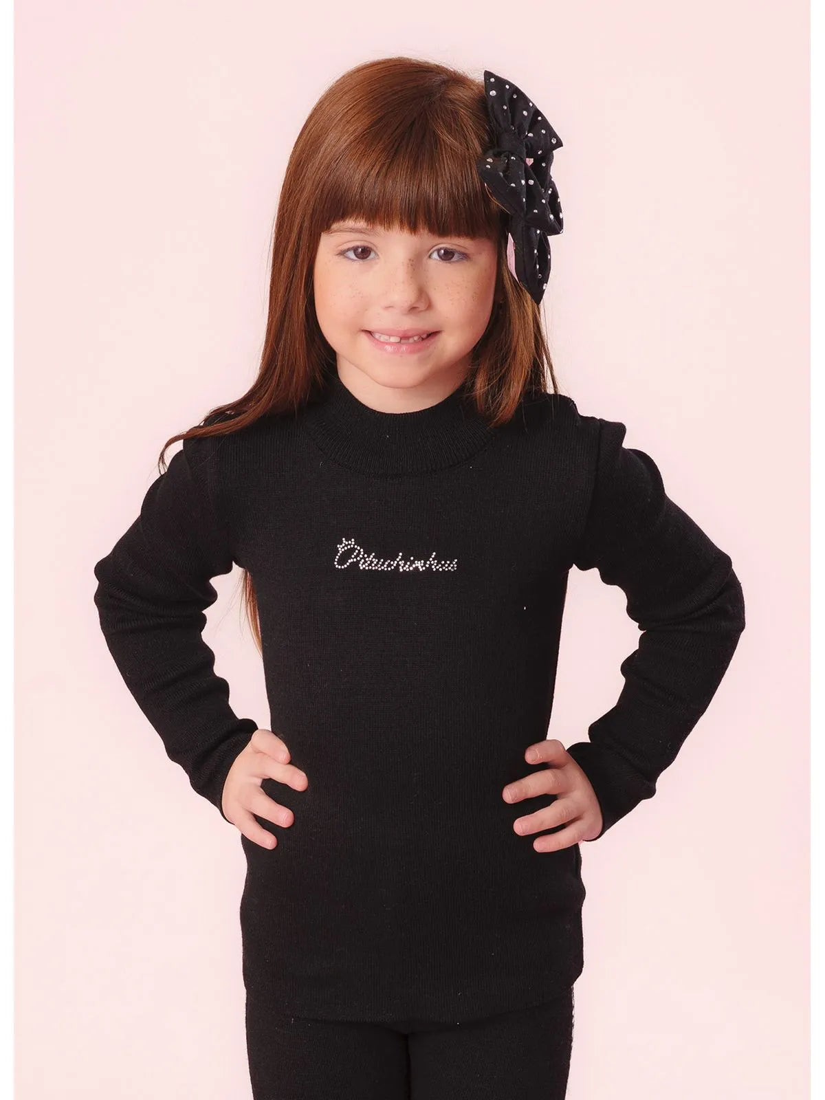 Blusa Básica Tricot Pituchinhus Preto - BambolePetit