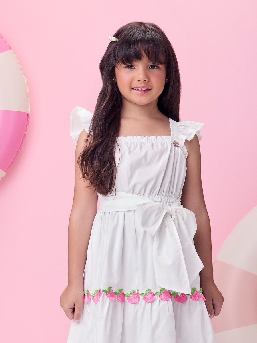 Vestido Tricoline Maçãs Momi