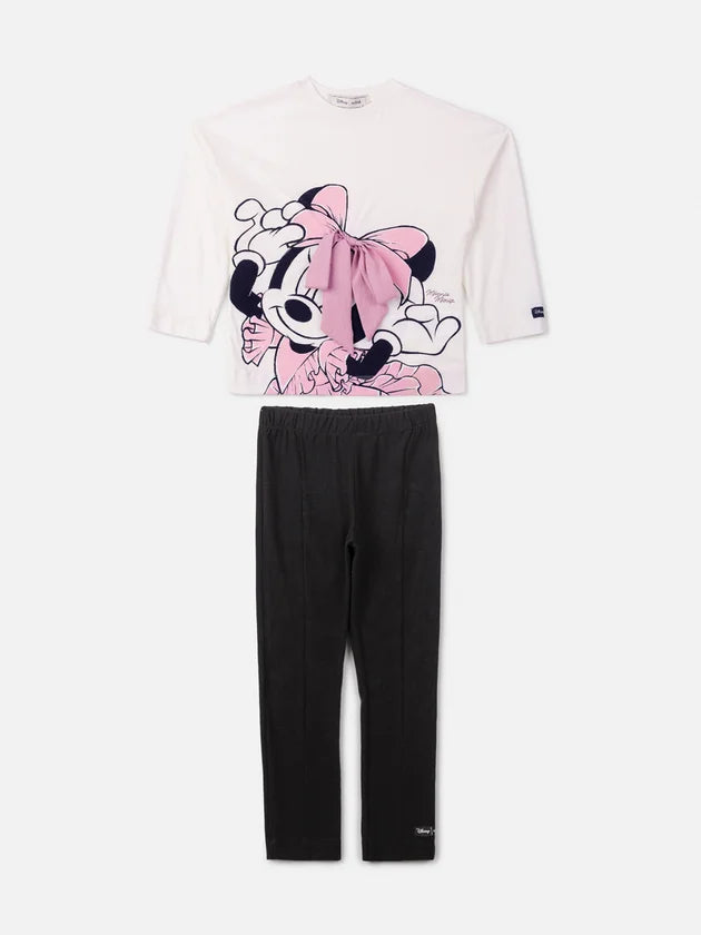 Conjunto Manga Longa da Minnie com Laço