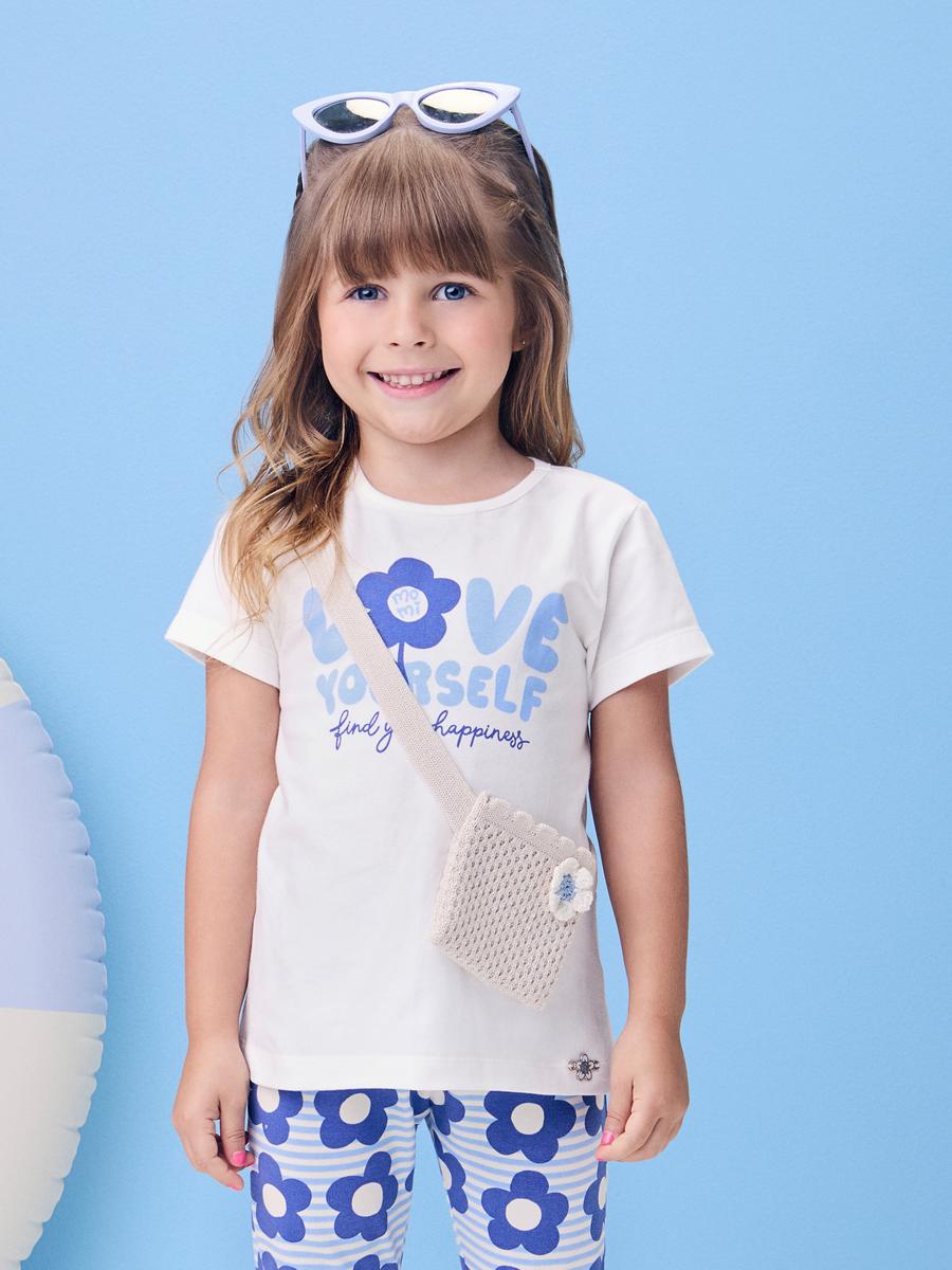 Conjunto Blusa e Legging Flores Fofas Azul Momi