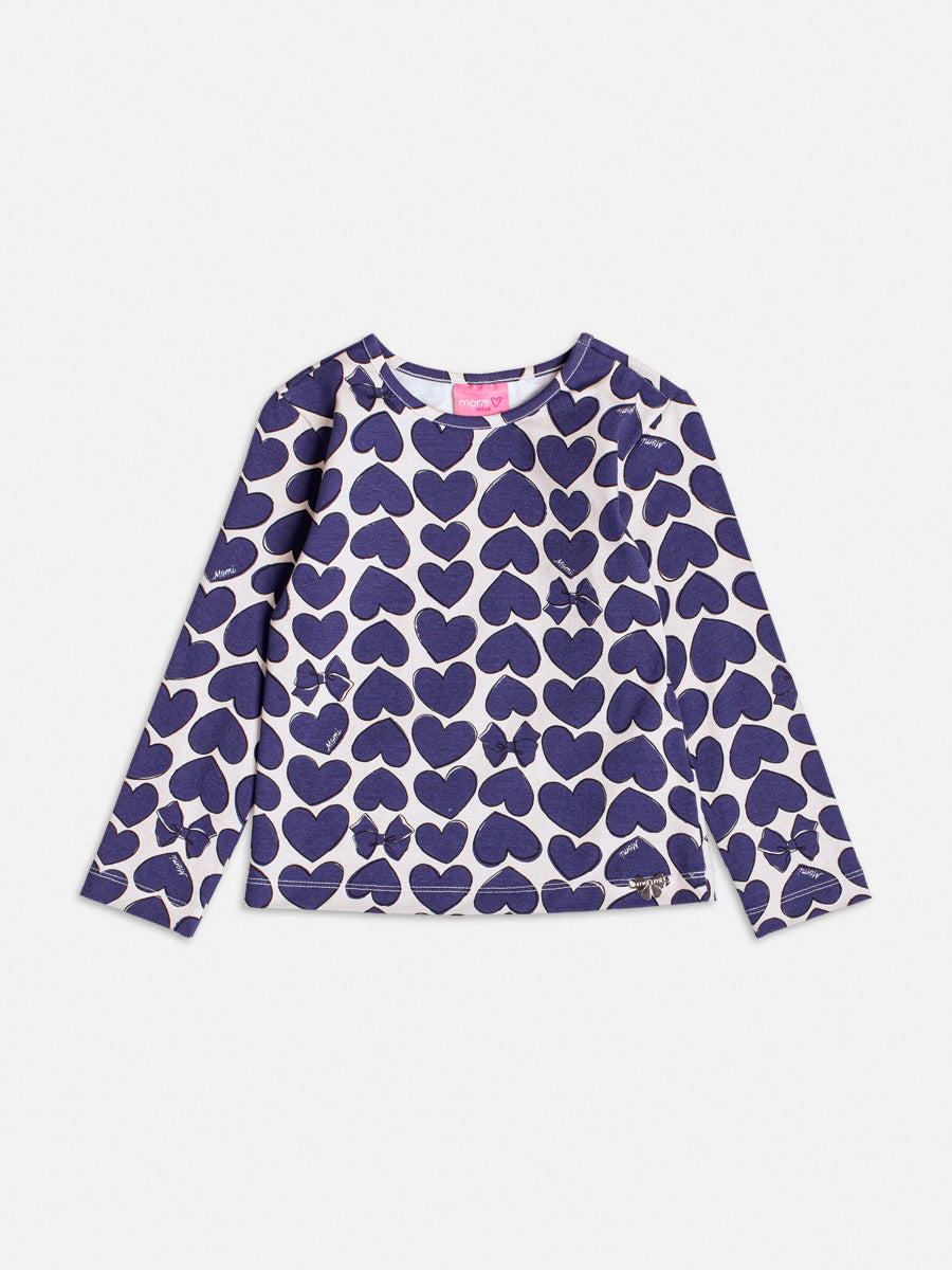 Blusa Manga Longa Lacos E Coracoes - BambolePetit
