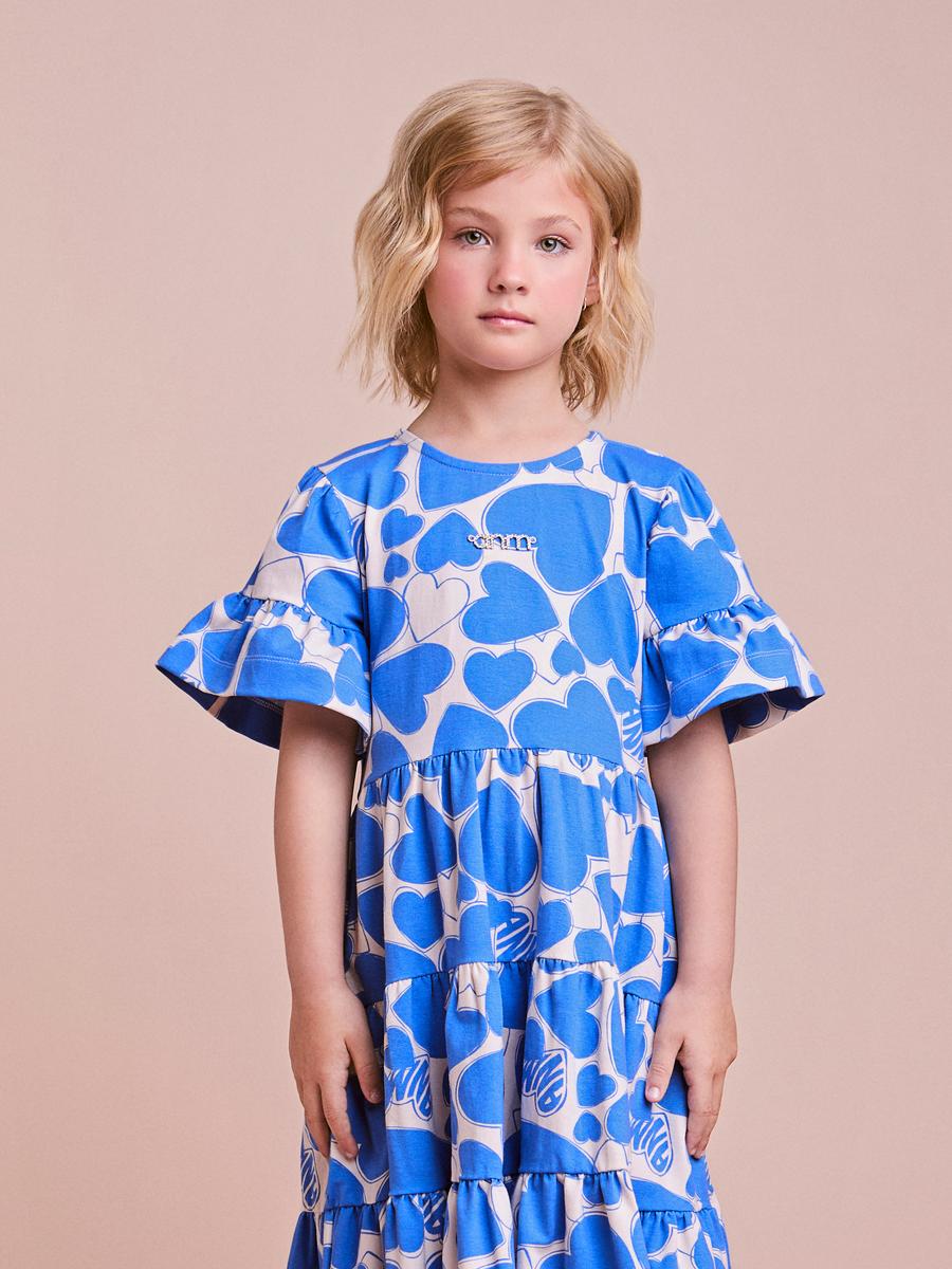 Vestido Azul de Corações Anime