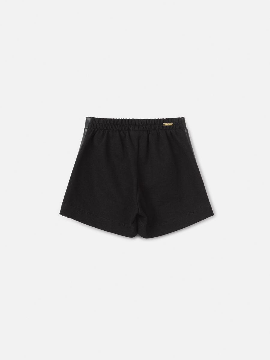 Short Saia de Fake Leather e Moletom - BambolePetit