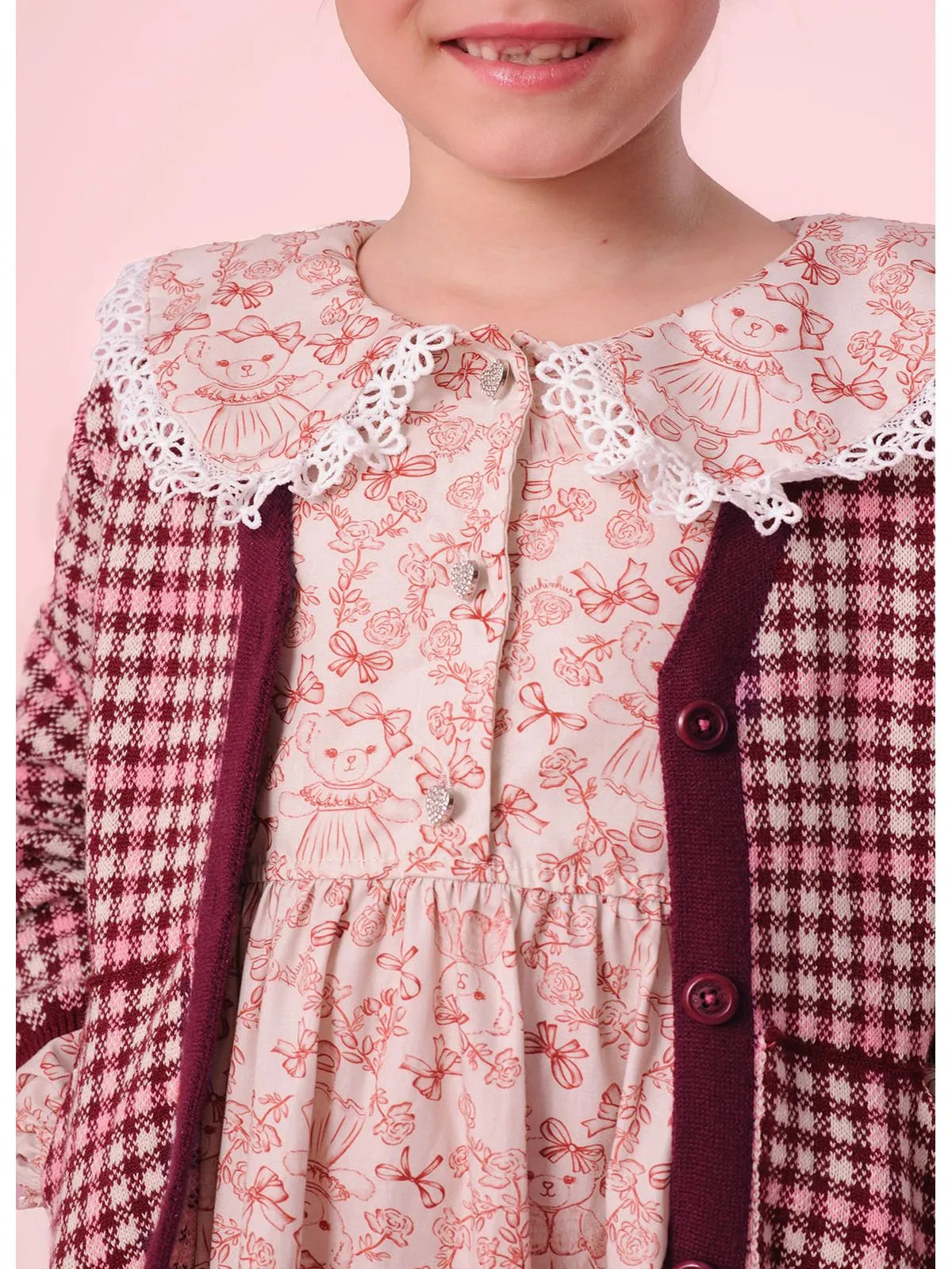 Vestido Algodão Babados Estampa Toile Golinha Renda Pituchinhus