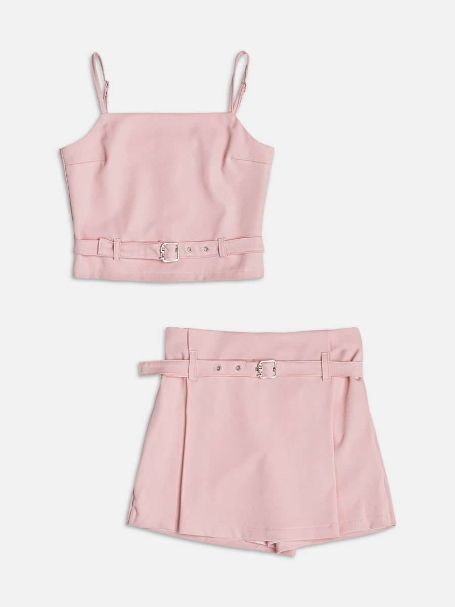 Conjunto Top e Shorts Saia Rosa I Am