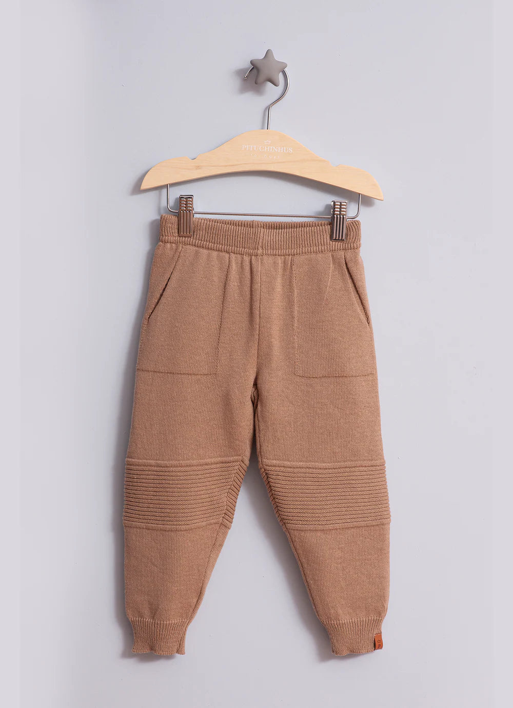 Calça Tricot Texturas For Boys Marrom Pituchinhus