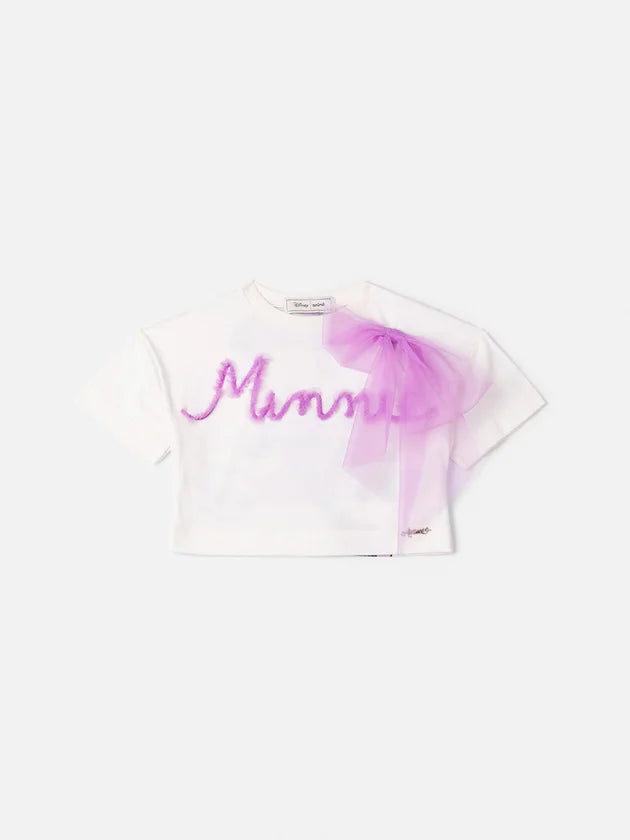 Blusa da Minnie com Detalhes em Tule Lilás