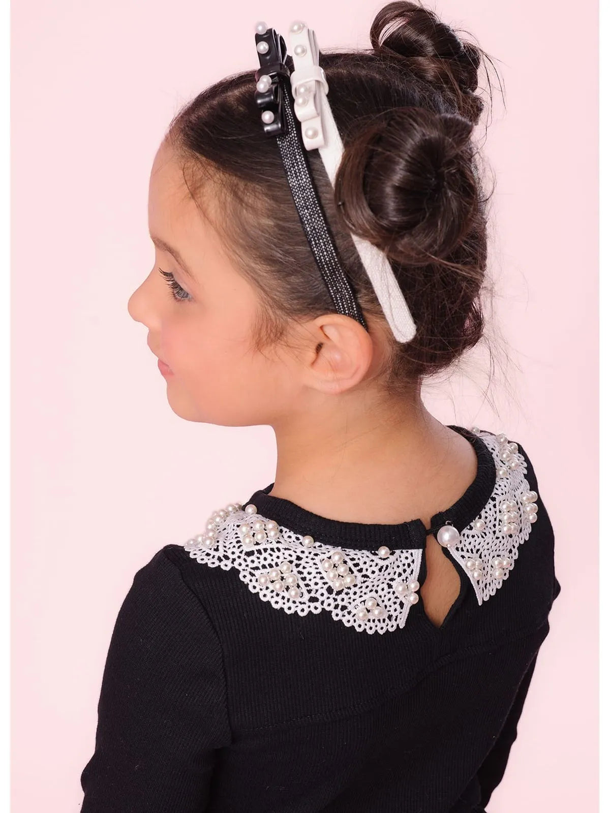 Blusa Ribgolinha Renda Bordada Preto - BambolePetit
