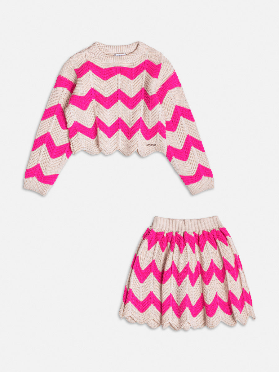 Conjunto Casaco Saia Pink - BambolePetit