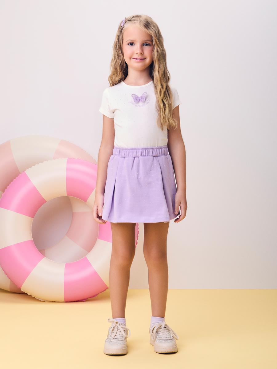 Conjunto Blusa e Shorts Borboleta Lilás Momi