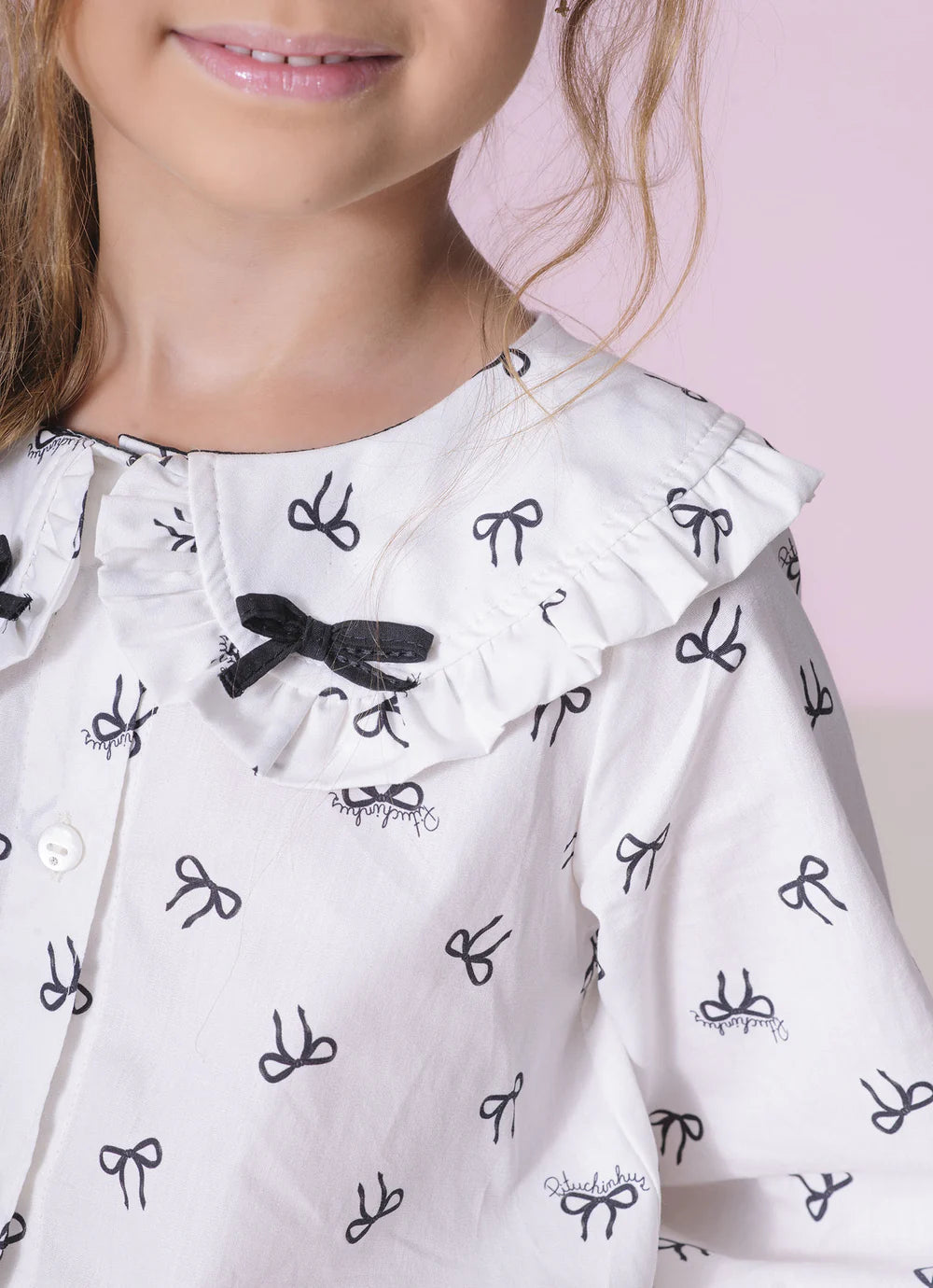 Camisa Algodão Estampada Mini Laçinhos Pituchinhus