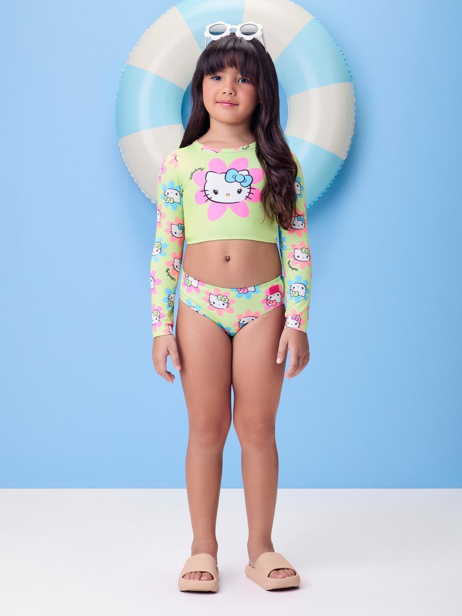Biquíni Manga Longa Neon da Hello Kitty Momi