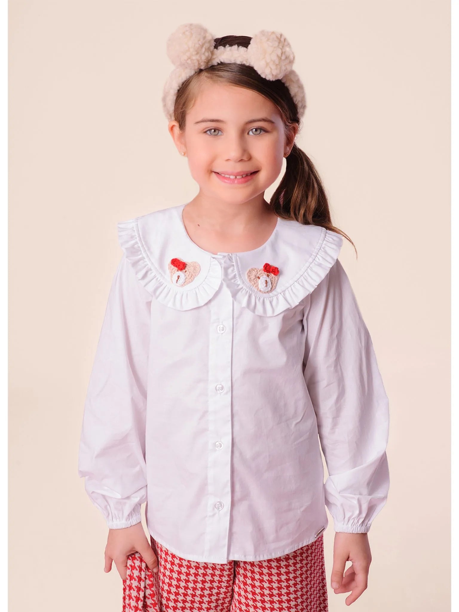 Camisa Tricoline Babadinhos Ursas Branco - BambolePetit