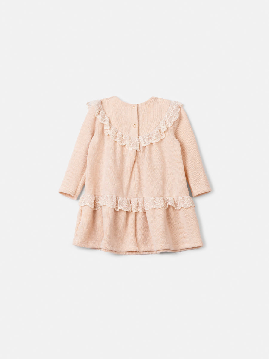 Vestido Com Renda Creme Animê