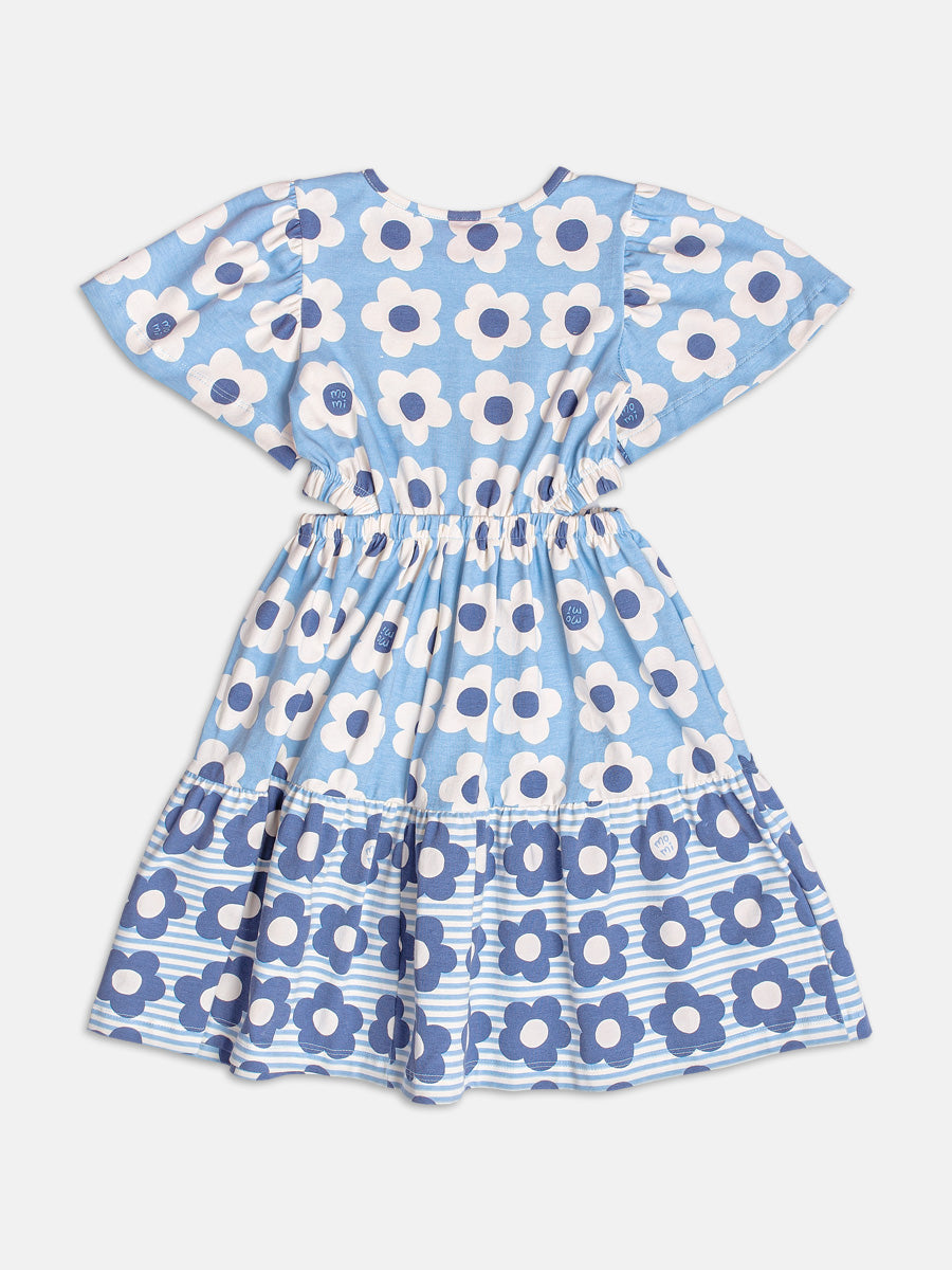 Vestido Flores Fofas Azul Momi