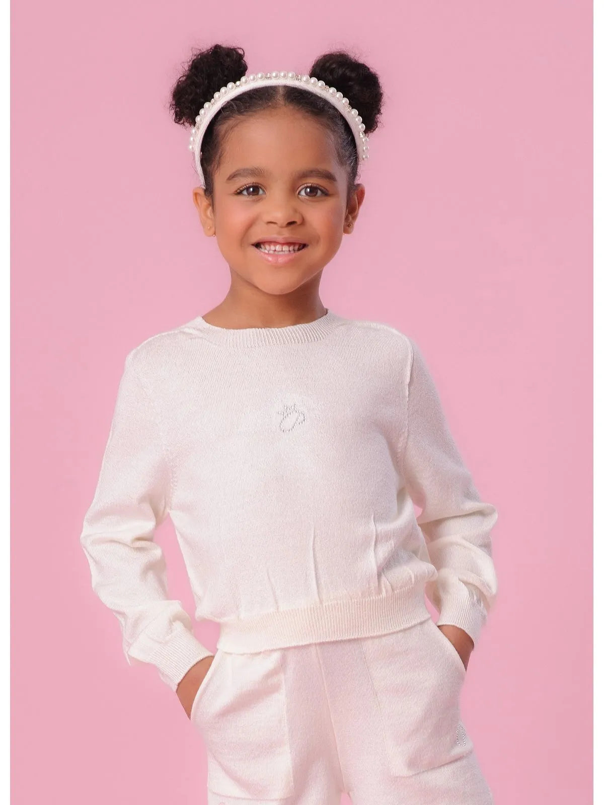 Blusa Tricot Sem Costura Cropped P Cristal Off White