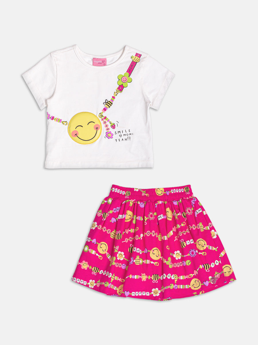 Conjunto Blusa e Saia Bolsa Smile Momi