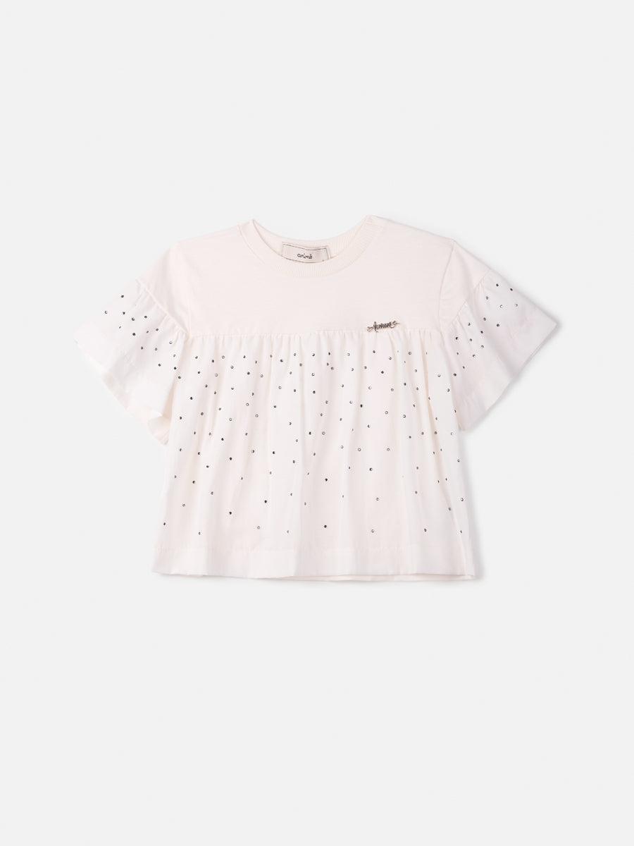Blusa Off White com Strass - BambolePetit