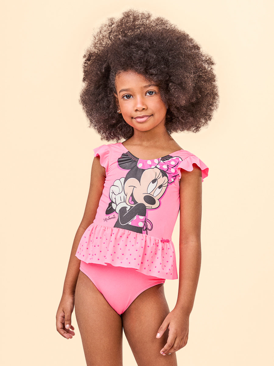 Maiô Rosa Neon da Minnie Mouse