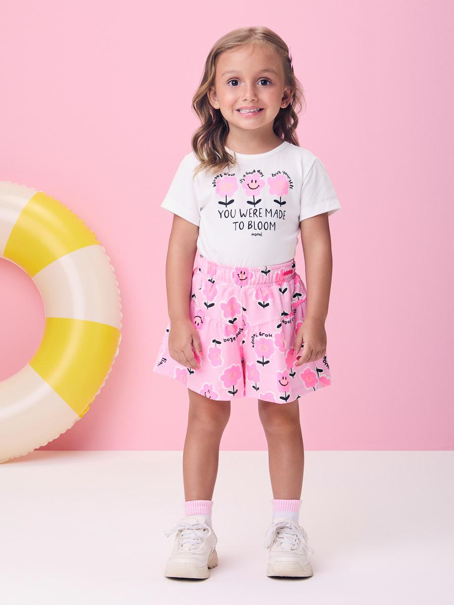 Conjunto Blusa e Shorts Flores Momi
