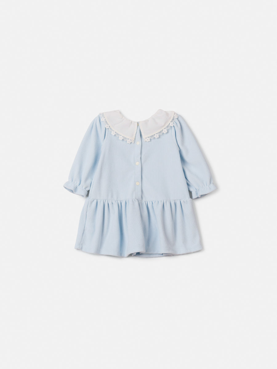 Vestido Com Gola  Azul Claro Animê
