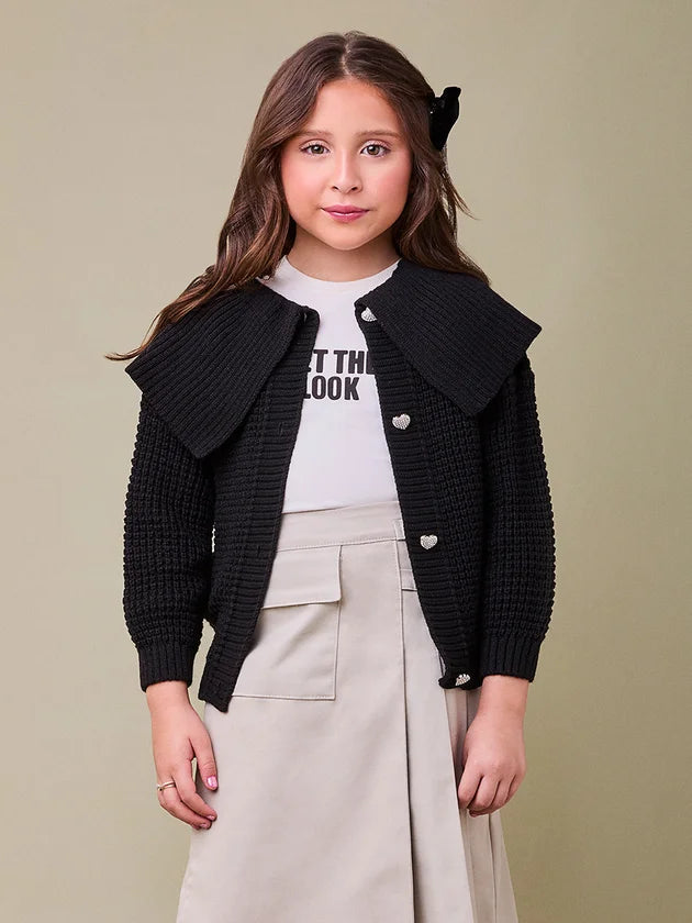Casaco de Tricot com Gola Maxi