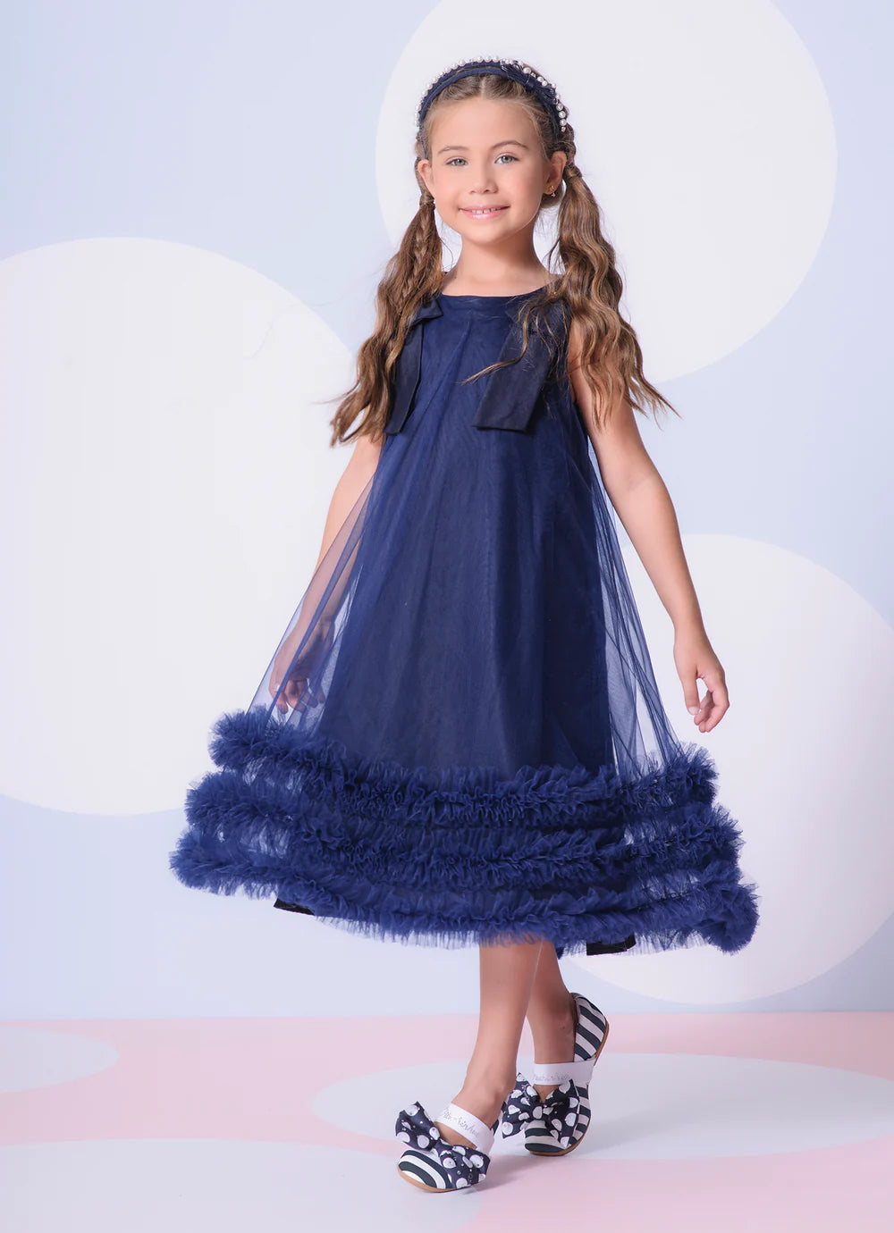 Vestido Festa Tule Maxi Laços Pituchinhus