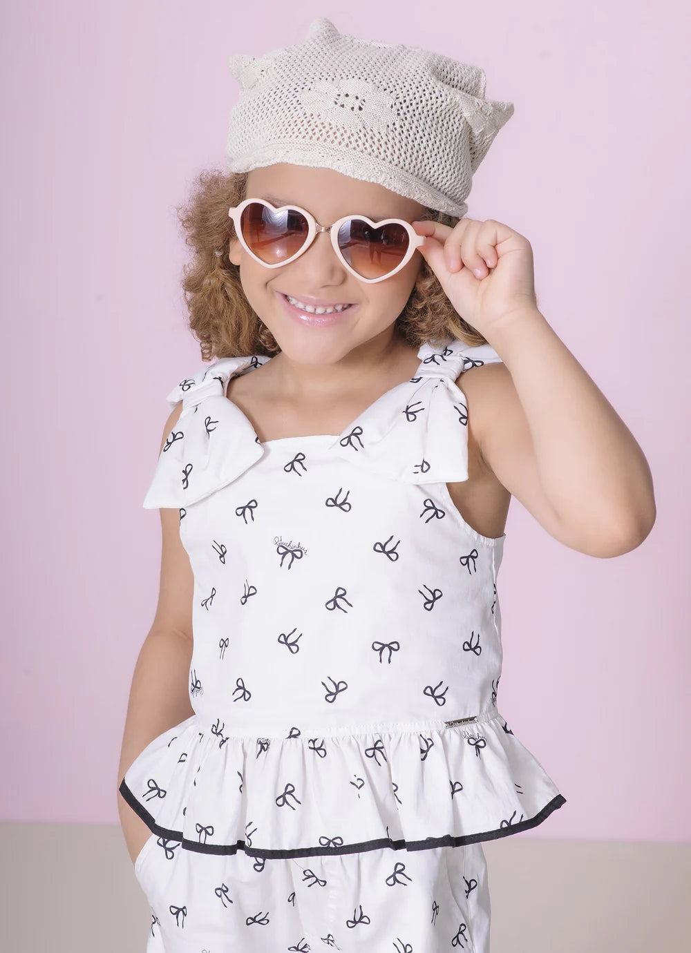 Blusa Algodão Maxi Laços Puffer Pituchinhus