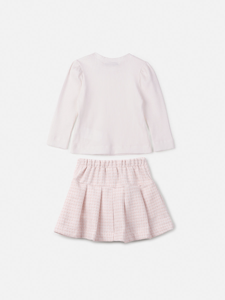 Conjunto Blusa Saia Off White - BambolePetit