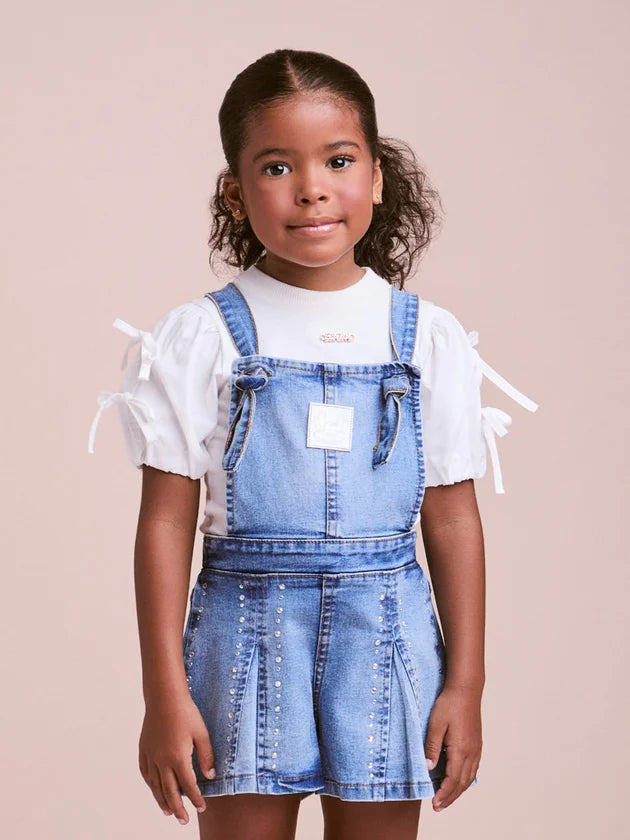 Blusa Off com Mangas Balone e Laços Anime