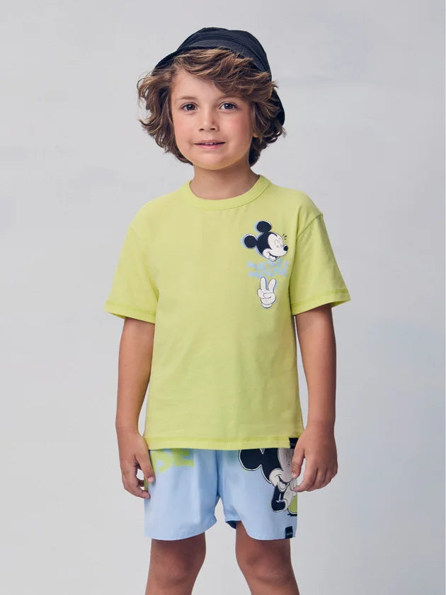Conjunto T-Shirt e Bermuda Verde Mickey Youccie