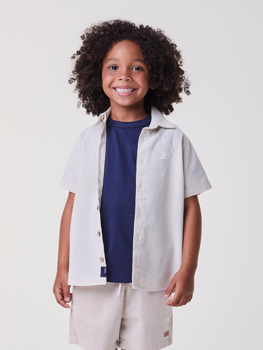 Camisa Social Bege Bimbi