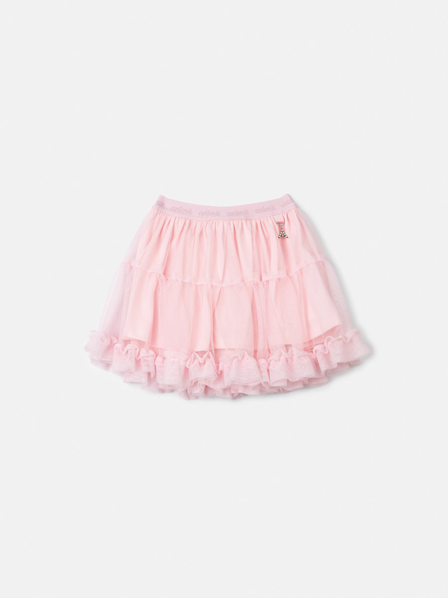 Saia De Tule Rosa Soft Animê