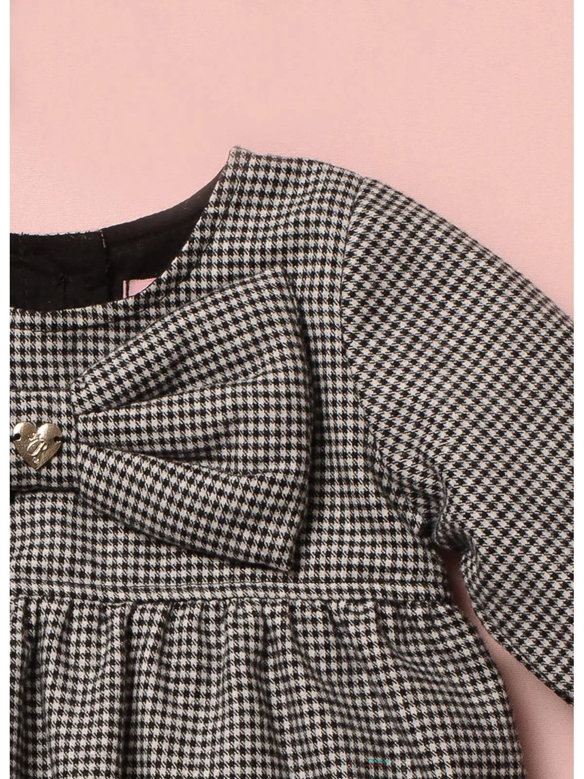 Macacão Algodão Maxi Laço Puffer Pmini Xadrez Preto - BambolePetit