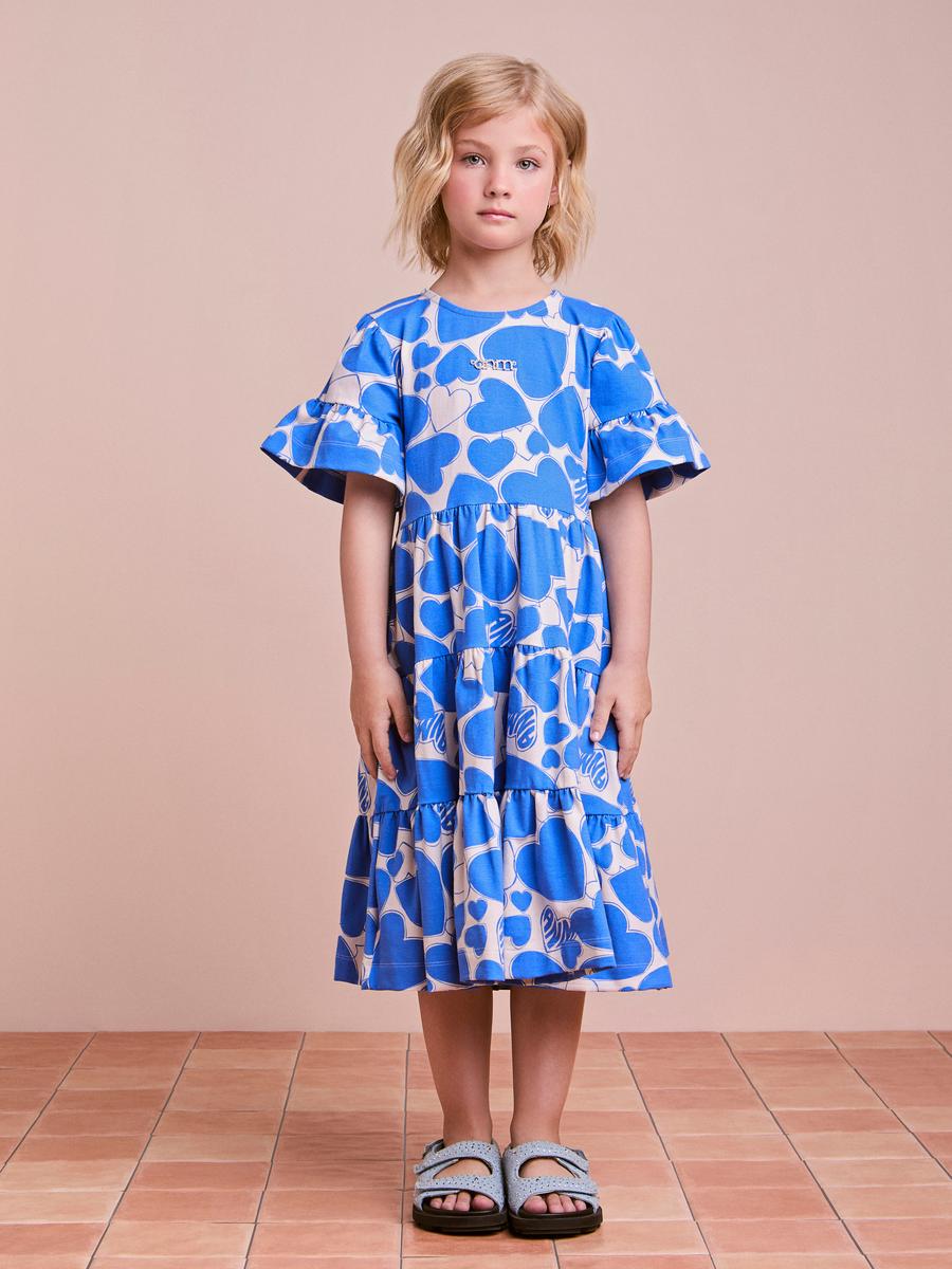 Vestido Azul de Corações Anime