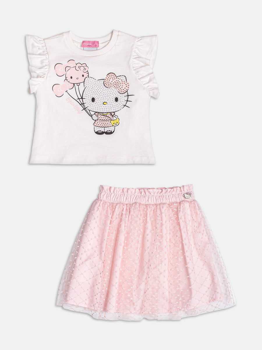 Conjunto Rosa em Tule da Hello Kitty Momi